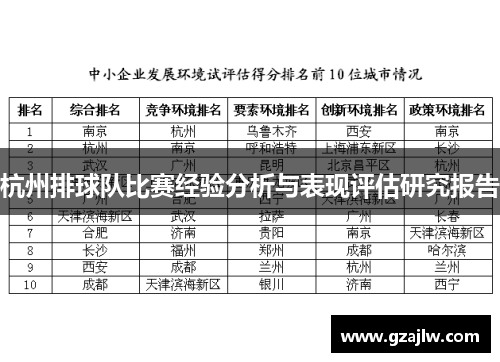 杭州排球队比赛经验分析与表现评估研究报告